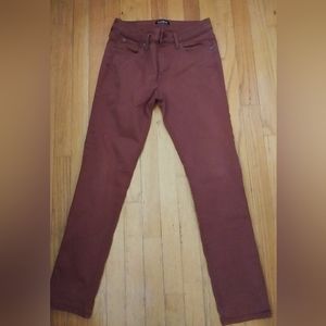 Men's Express slim jeans 28" x 30", berry brown